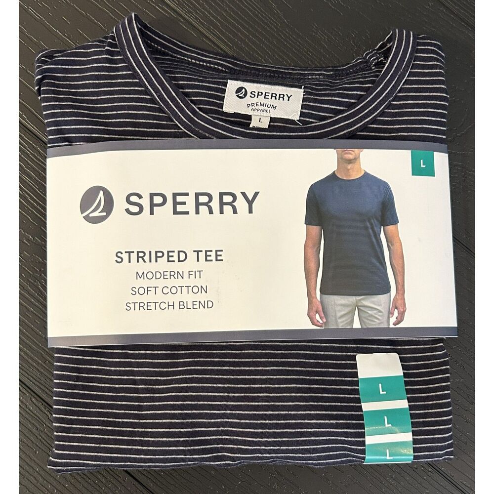 NWT Sperry Premium Men's Striped Tee - Size Large